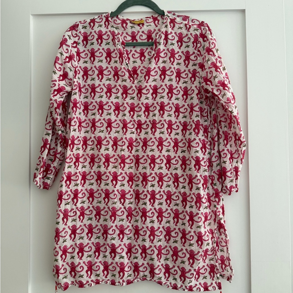 Roberta Roller Rabbit - Size Medium Pink and White Swim Cover Up